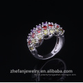 jewelry zhefan stock in 925 pink zircon black gold plated silver ring for gilr